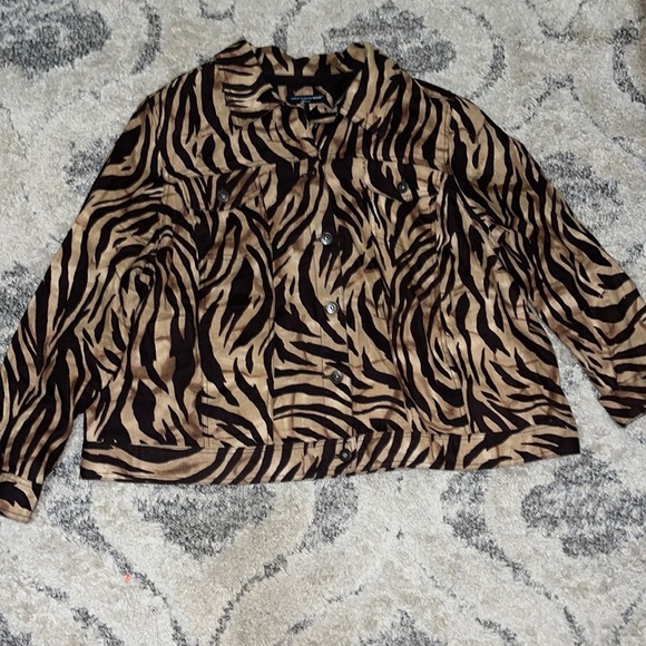 Womens Saint Tropez West Pure linen Brown Zebra Button Jacket - Picture 1 of 6